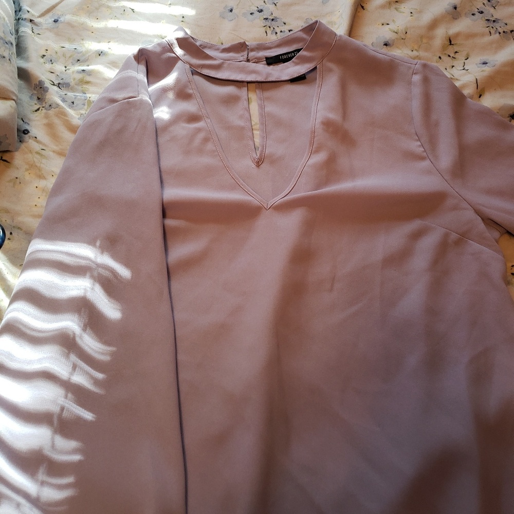 NWOT forever21 lavender open chest blouse